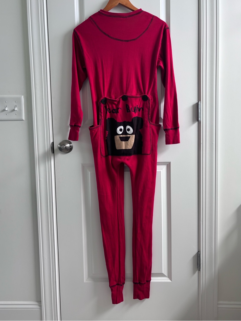 XS Unisex Drop-Seat One-Piece Red Pajamas